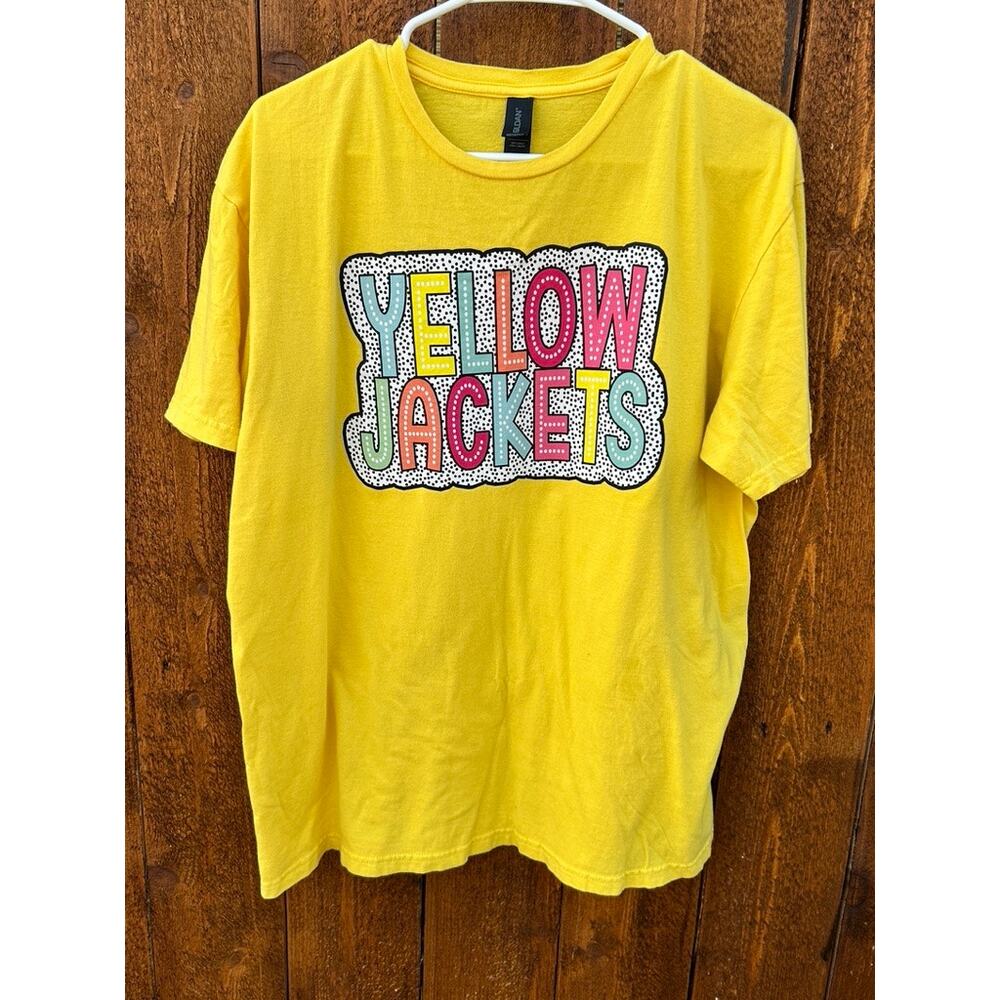 Vibrant Yellow Jackets Graphic Tee - Size L (EUC)